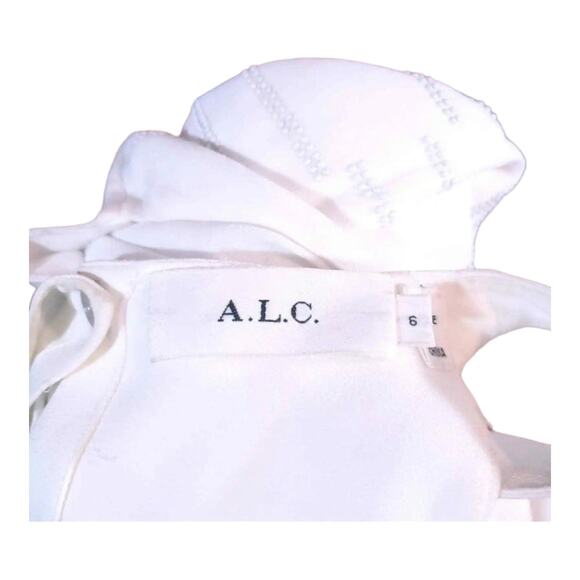 A.L.C. Gigi Sleeveless White Tonal Studded V-neck Mini Sheath Dress Women's 6 - Picture 8 of 8